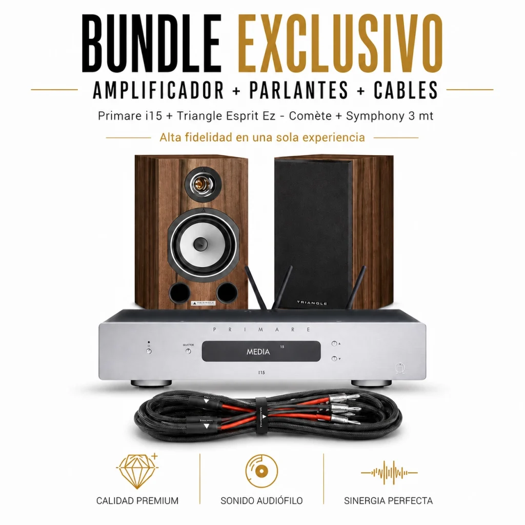 Sistema Amplificador Primare I15 - Parlantes Triangle Esprit EZ Comet -Cables Symphony 3mt