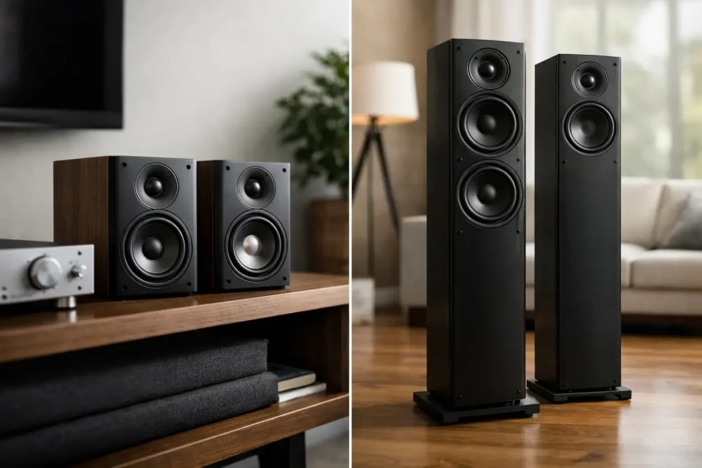 Parlantes bookshelf vs floorstanding ¿cuál elegir?