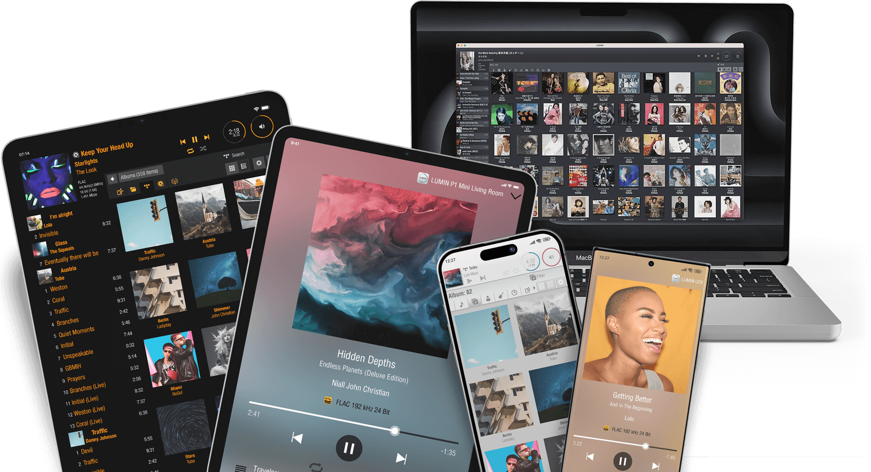 Lumin App en tablet, teléfono y computador