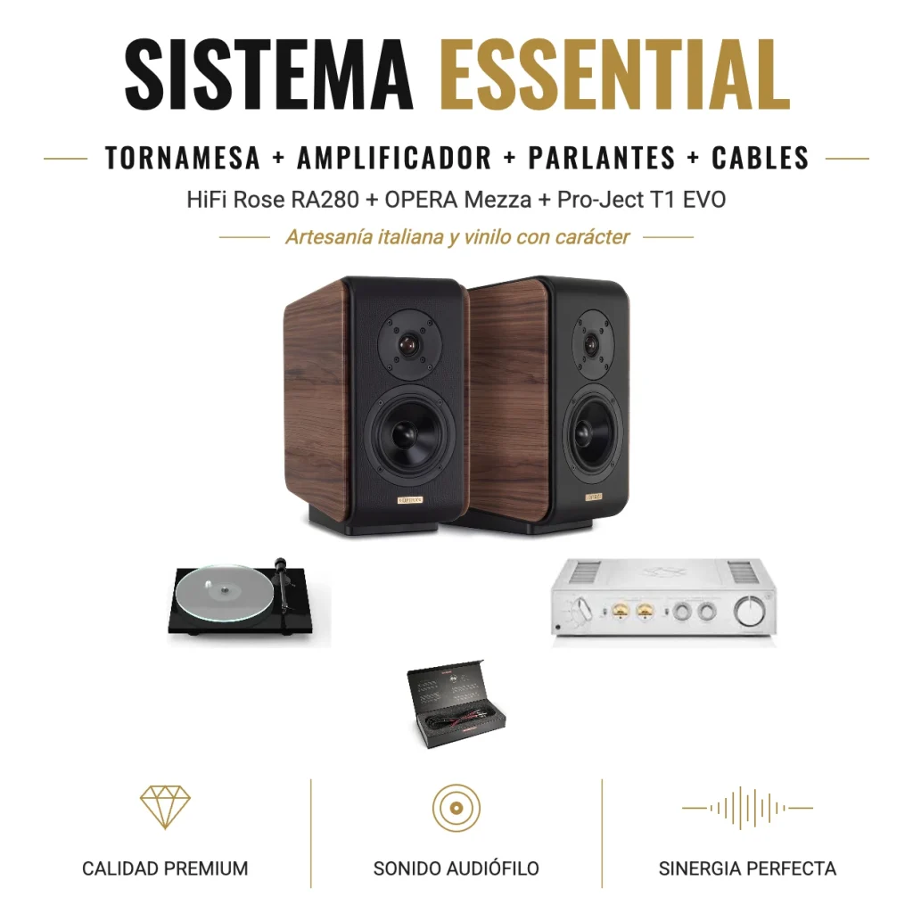 HiFi Rose RA280 + OPERA Mezza + Pro-Ject T1 EVO – Sistema Vinilo Essential