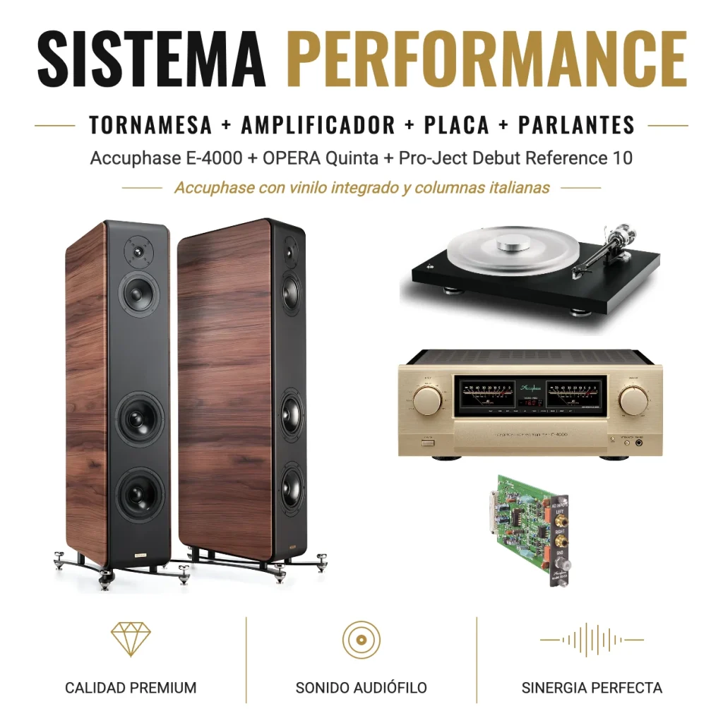 Accuphase E-4000 + OPERA Quinta + Pro-Ject Debut Reference 10 – Sistema Vinilo Performance
