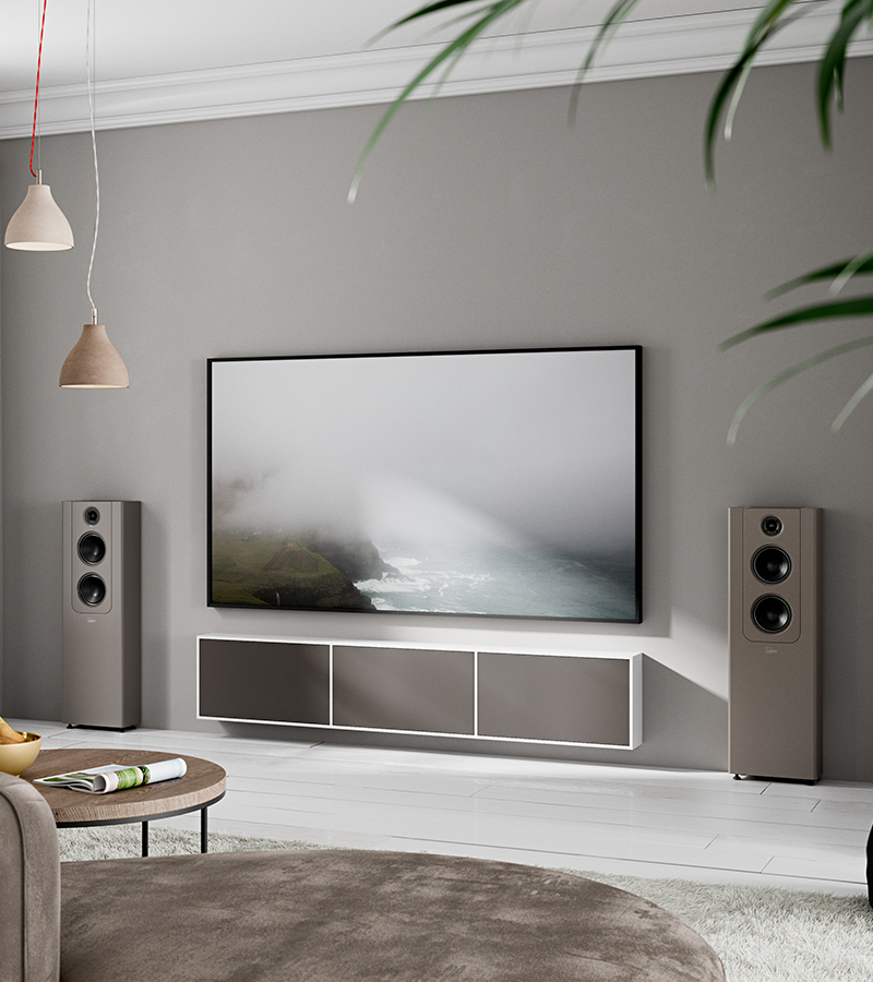 Altavoces Lyngdorf FR-2 en color moca