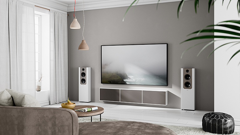 Altavoces Lyngdorf FR-2 en color moca