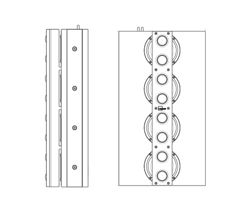 LS1000center_teknisk Dibujo técnico del altavoz central LS-1000