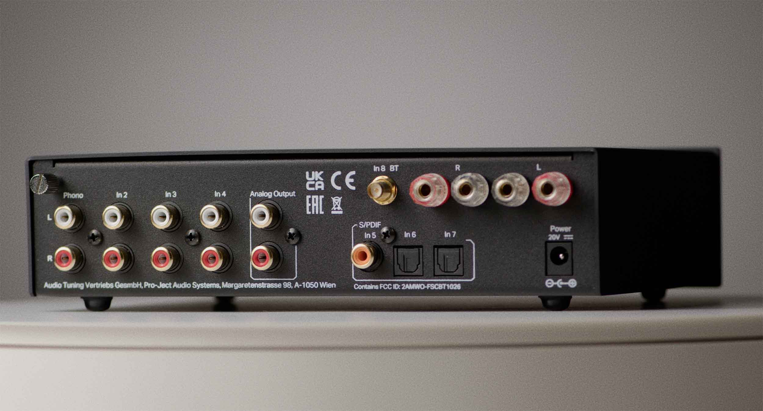 Backside of the Maias3 Black Amplifier with all ports