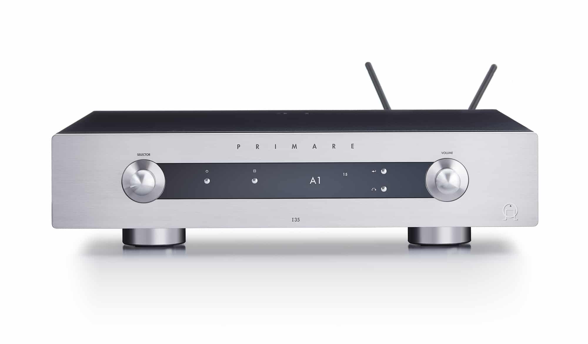 Amplificador integrado modular y reproductor de red Primare I35 Prisma frontal en titanio