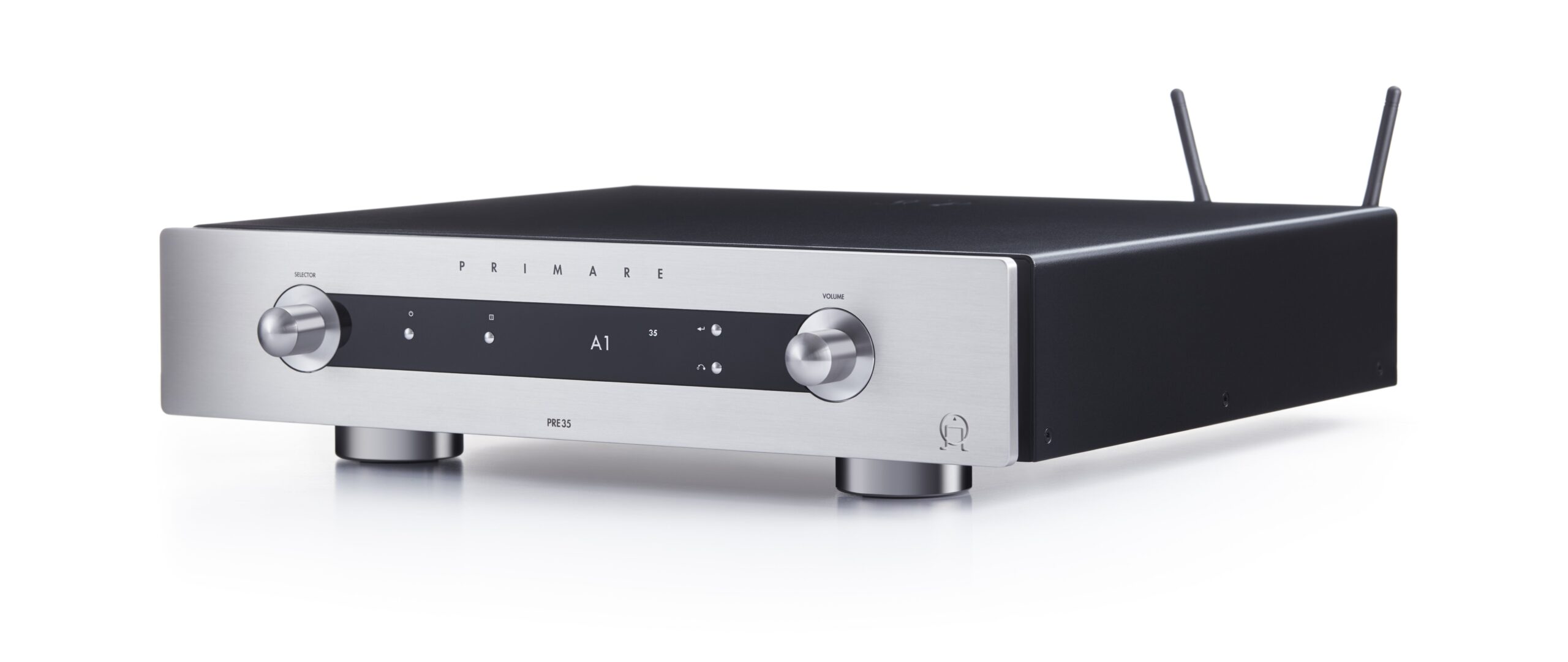 Preamplificador modular y reproductor de red Primare PRE35 Prisma en ángulo de titanio