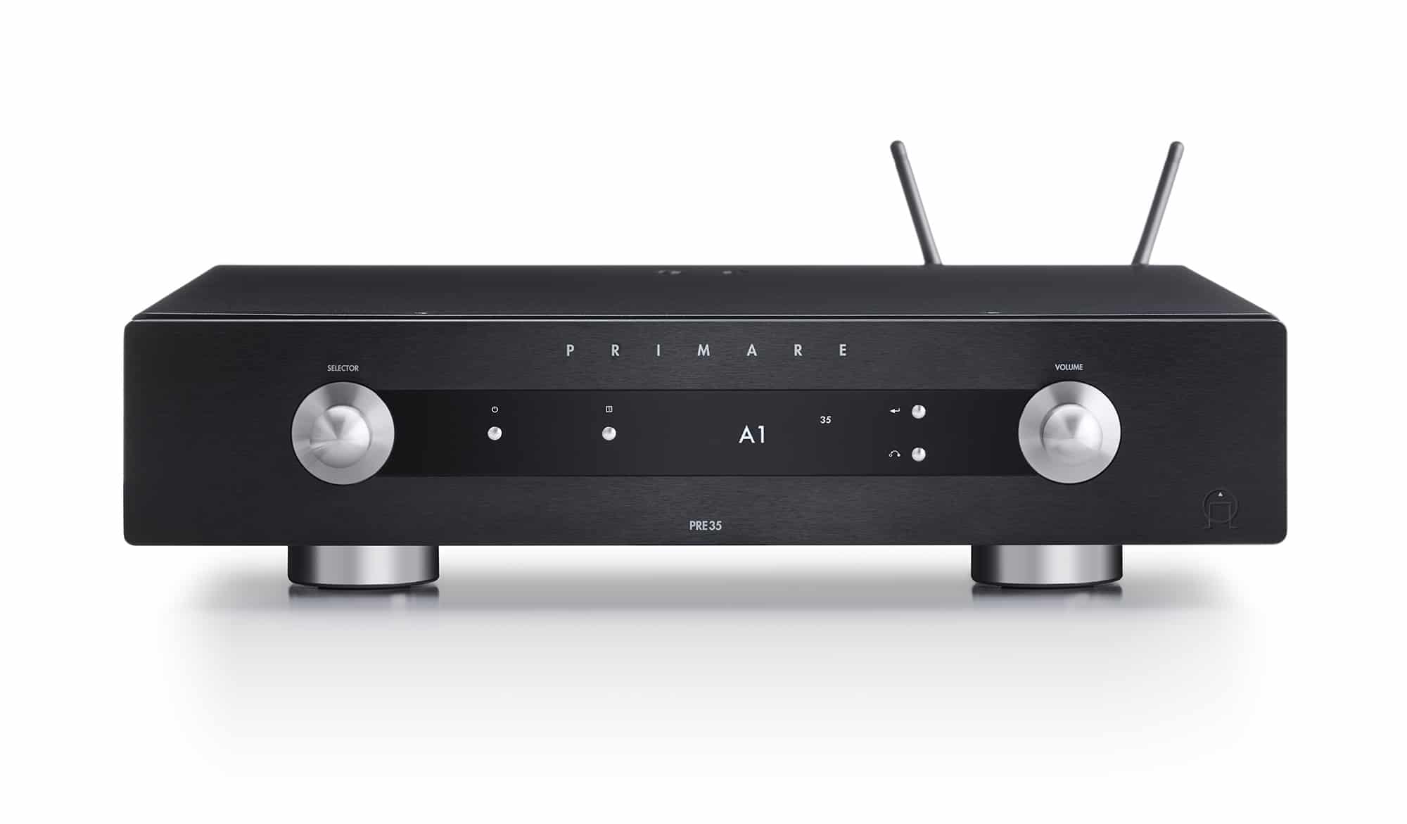 Preamplificador modular y reproductor de red Primare PRE35 Prisma frontal negro